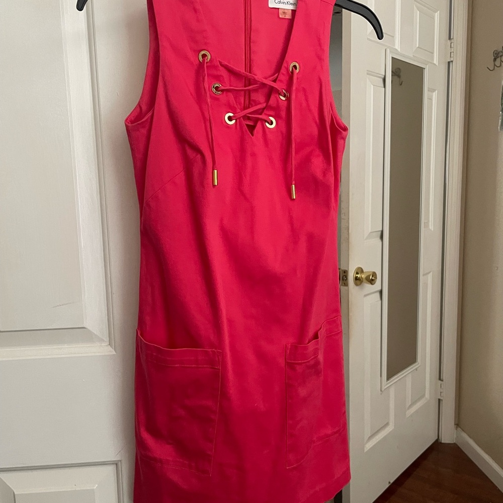 Calvin Klein Pink Sleeveless Sheath Dress